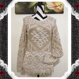 INC Tassels Edge Cable Sweater